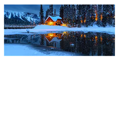 Фото на холсте зимний домик, размера 60x30