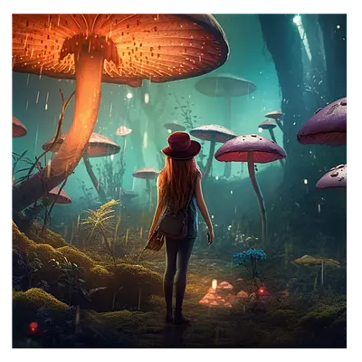 Фото на холсте девушка в сказке, размера 100x100