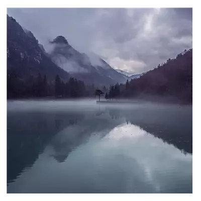 Фото на холсте вечернее озеро, размера 100x100