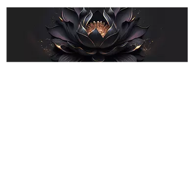 Фото на холсте чёрный цветок, размера 90x30