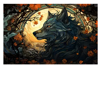 Фото на холсте фантастический волк, размера 60x40