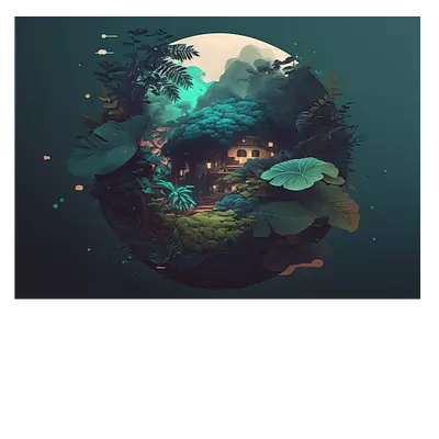 Фото на холсте круглый арт природы, размера 70x50