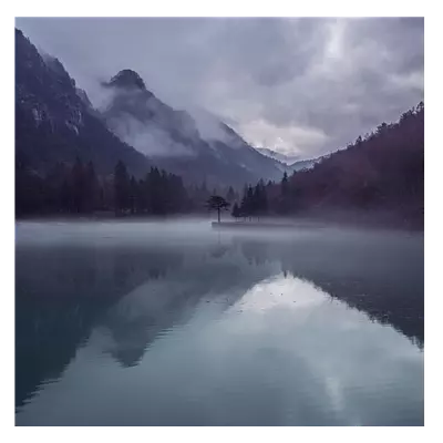 Фото на холсте вечернее озеро, размера 40x40