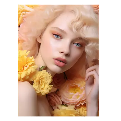 Фото на холсте девушка в цветах, размера 30x40