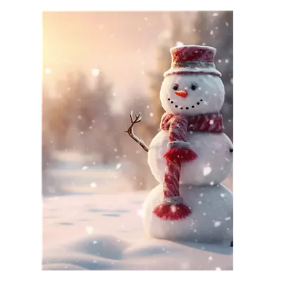 Фото на холсте снеговик, размера 60x80