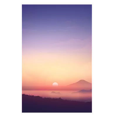 Фото на холсте рисунок медведя на закате, размера 50x75