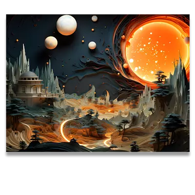 Фото на холсте фантастический город, размера 80x60