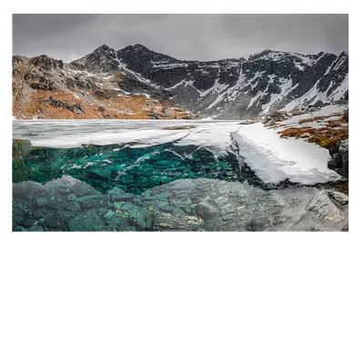 Фото на холсте замерзшее горное озеро, размера 75x50