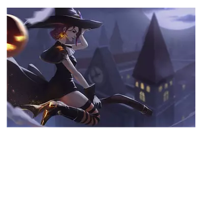 "волшебная картина с ведьмочкой на холсте".