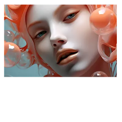 Фото на холсте девушка в пузырьках2, размера 60x40