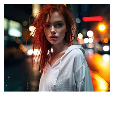 Фото на холсте девушка в ночном городе, размера 60x50