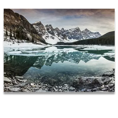 Фото на холсте зимнее озеро, размера 80x60