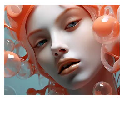 Создайте стильный элемент декора с фотографией на холсте «девушка в пузырьках», размер 50х40 см. яркий и оригинальный подарок для друзей и близких. не у