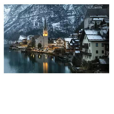 Фото на холсте зимняя деревня, размера 120x80