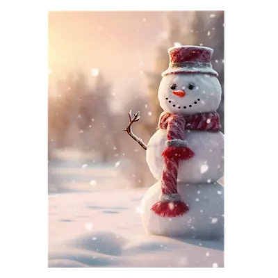 Фото на холсте снеговик, размера 70x100