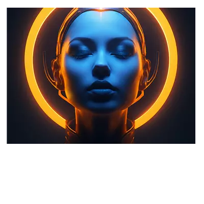 Картина на холсте девушка с нимбом 40х30 см.