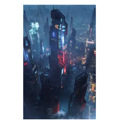 Фото на холсте футуристичный город, размера 30x45