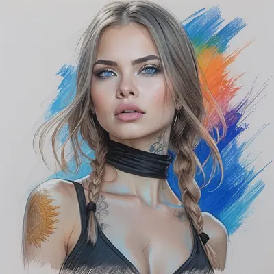 Cyberpunk goddess in motion