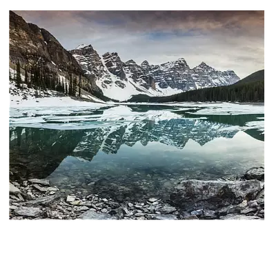 Фото на холсте зимнее озеро, размера 60x50