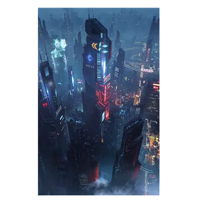 Фото на холсте футуристичный город, размера 50x75