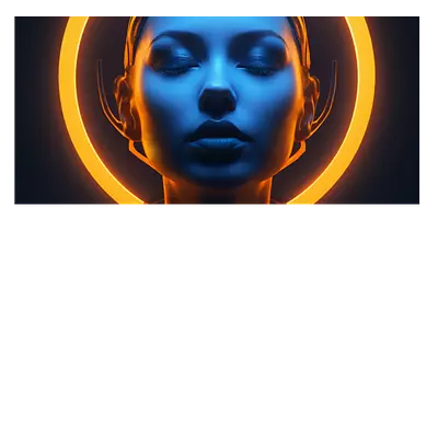 Фото на холсте девушка с нимбом, размера 60x30