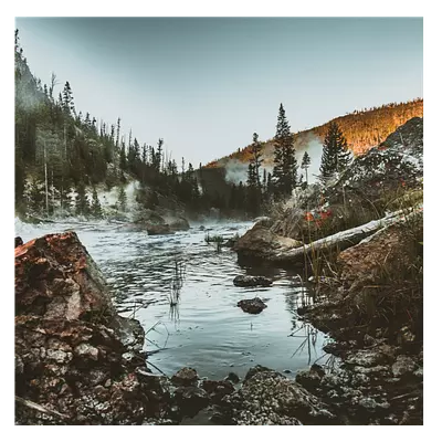 Фото на холсте горное озеро, размера 80x80