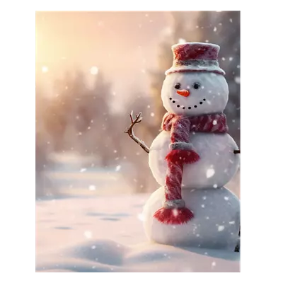 Фото на холсте снеговик, размера 40x50
