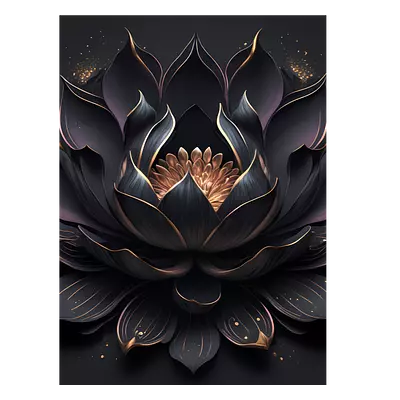Фото на холсте чёрный цветок, размера 30x40