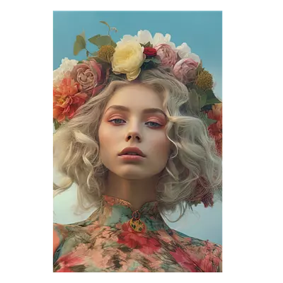 Фото на холсте девушка с венком, размера 50x75