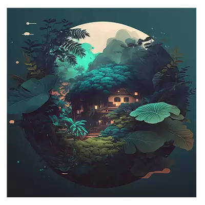 Фото на холсте круглый арт природы, размера 80x80