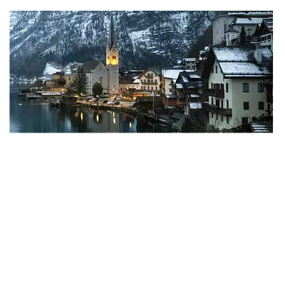 Фото на холсте зимняя деревня, размера 60x30