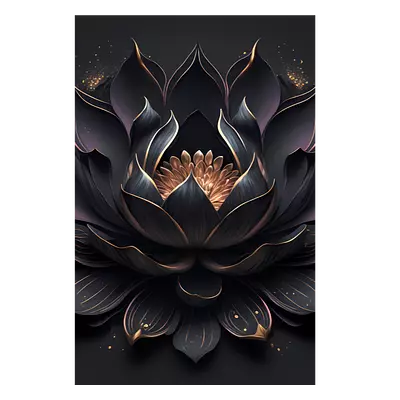 Фото на холсте чёрный цветок, размера 60x90