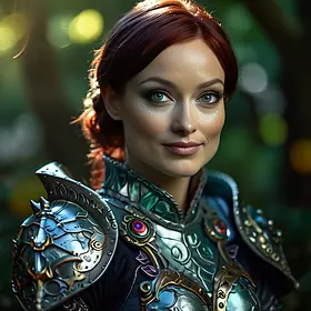 «Фэнтези-воин в сияющих доспеха