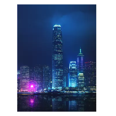 Фото на холсте ночной город, размера 60x80