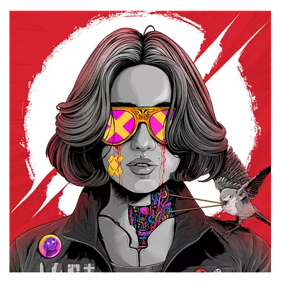 Фото на холсте девушка в очках, размера 30x30