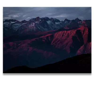 Фото на холсте горы в закате, размера 80x60