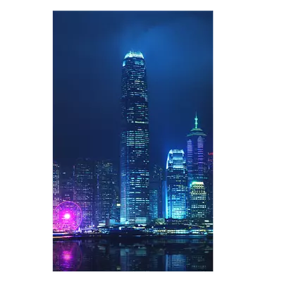 Фото на холсте ночной город, размера 20x30