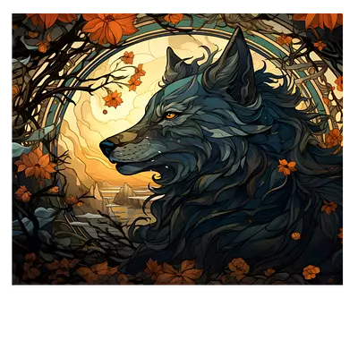 Фото на холсте фантастический волк, размера 60x50