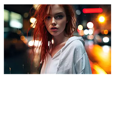 Фото на холсте девушка в ночном городе, размера 90x60