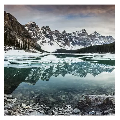 Фото на холсте зимнее озеро, размера 40x40