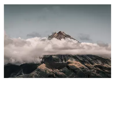 Фото на холсте горы в облаках, размера 100x70