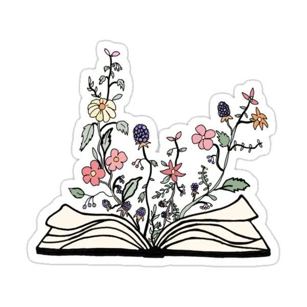 цветы, растущие из книги