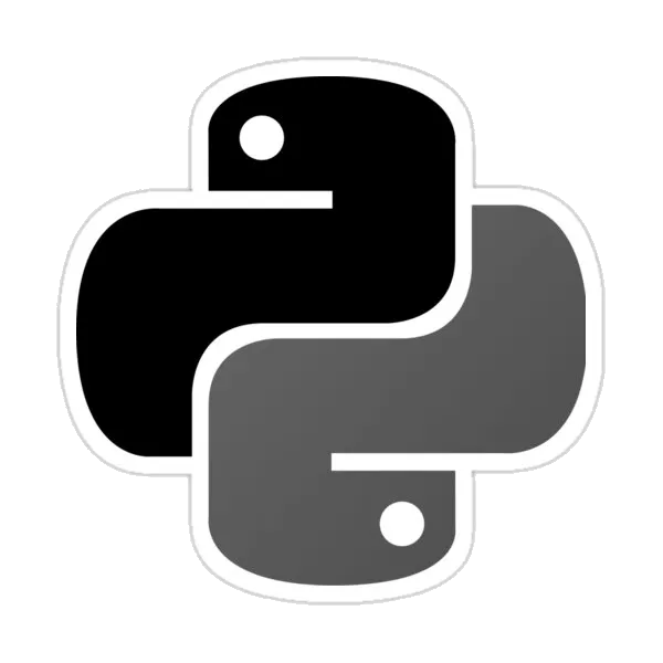 Логотип Python в градациях серого