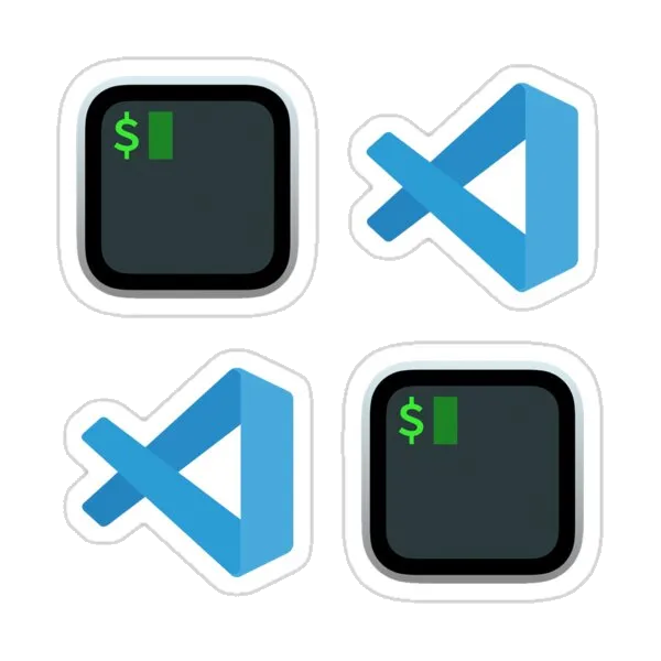 2 наклейки с логотипами iTerm и VS Code