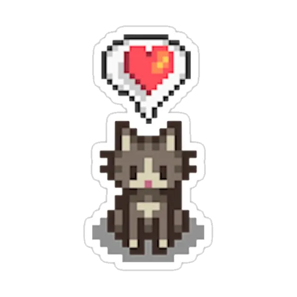 Счастливый серый кот из Stardew Valley