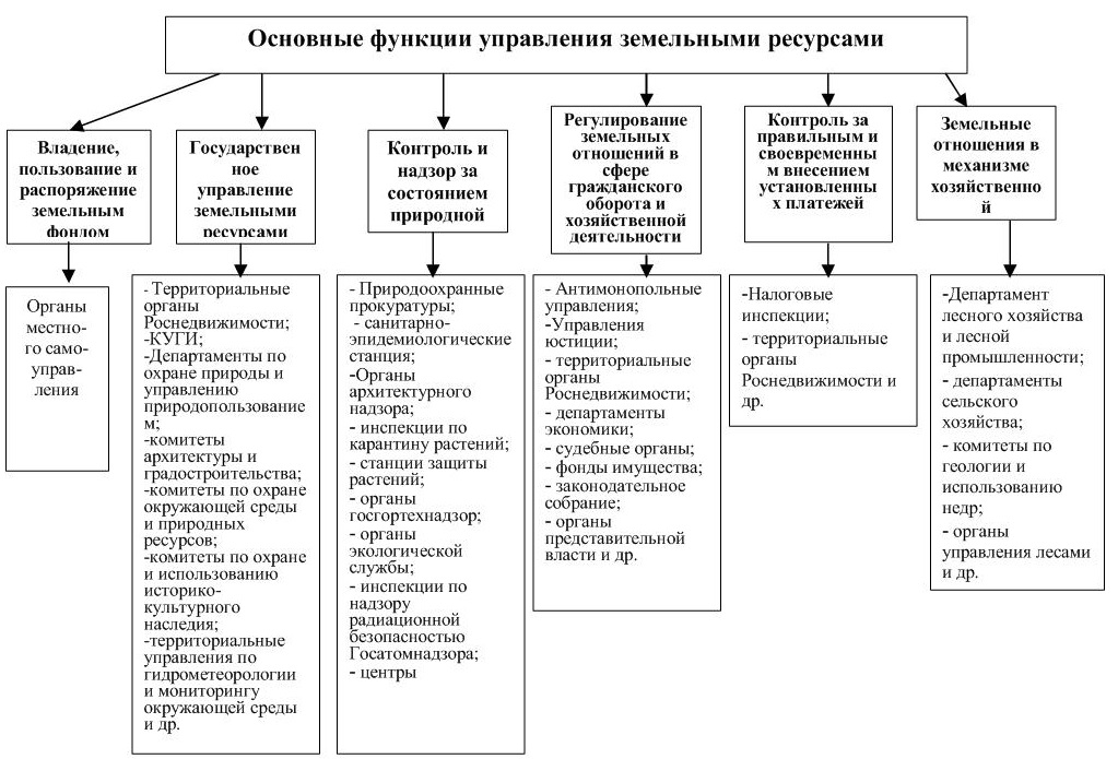 Функции управления земельными ресурсами схема