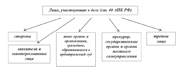 Участники арбитражного процесса схема