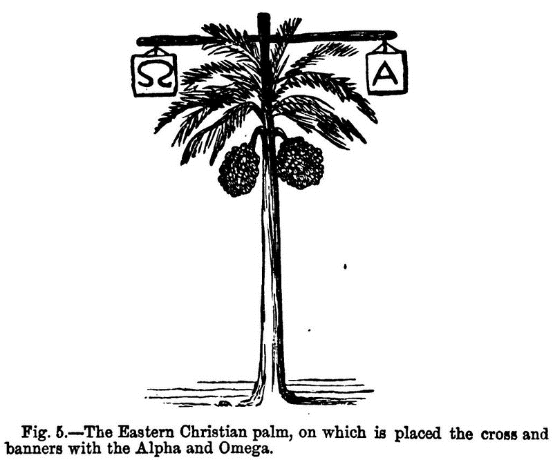 Fig. 5.--the Eastern Christian Palm, on Which is Placed The Cross and Banners With the Alpha And Omega.