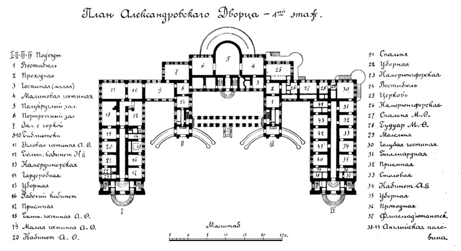 План екатерининского дворца