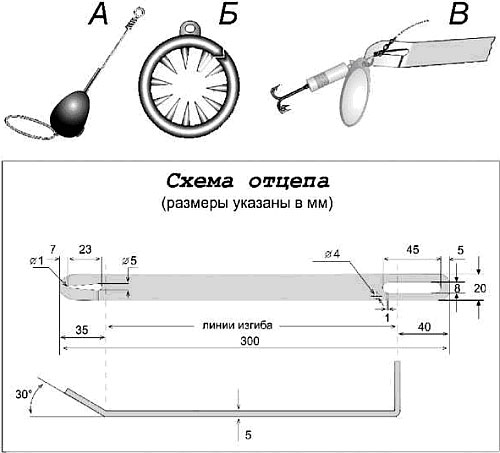 Отцеп рыболовный своими руками чертежи и фото Отцепы, зевник, экстрактор . Экипировка и техника ловли опытного спиннингиста